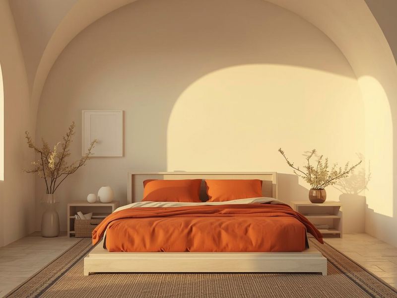 chambre à coucher en mode décoration japandi / visiondeco